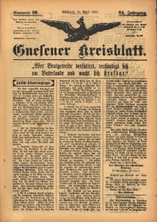 Gnesener Kreisblatt 1915.04.28 Jg.64 Nr33