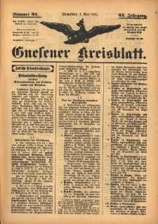 Gnesener Kreisblatt 1915.05.01 Jg.64 Nr34