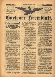 Gnesener Kreisblatt 1915.05.19 Jg.64 Nr39