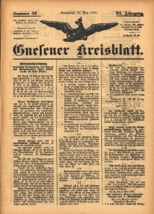 Gnesener Kreisblatt 1915.05.22 Jg.64 Nr40