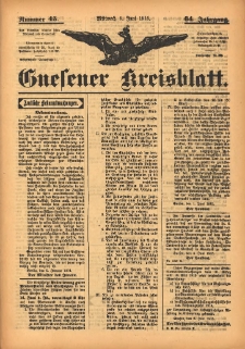 Gnesener Kreisblatt 1915.06.09 Jg.64 Nr45