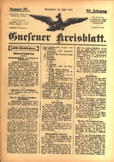Gnesener Kreisblatt 1915.06.26 Jg.64 Nr50
