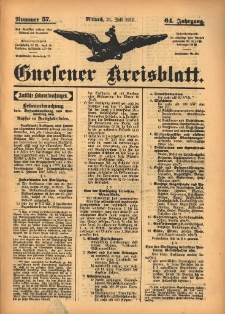 Gnesener Kreisblatt 1915.07.21 Jg.64 Nr57