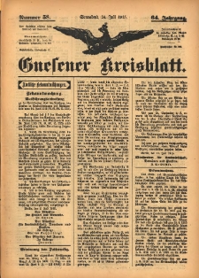 Gnesener Kreisblatt 1915.07.24 Jg.64 Nr58