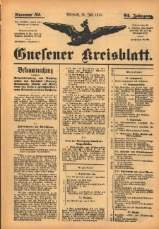 Gnesener Kreisblatt 1915.07.28 Jg.64 Nr59