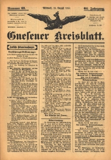 Gnesener Kreisblatt 1915.08.11 Jg.64 Nr63