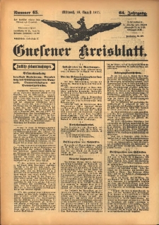 Gnesener Kreisblatt 1915.08.18 Jg.64 Nr65