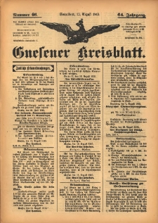 Gnesener Kreisblatt 1915.08.12 Jg.64 Nr66