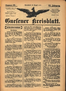 Gnesener Kreisblatt 1915.08.28 Jg.64 Nr68