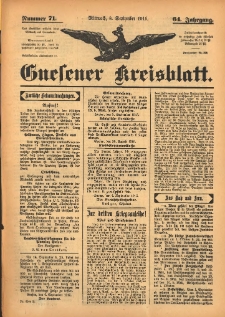 Gnesener Kreisblatt 1915.09.08 Jg.64 Nr71