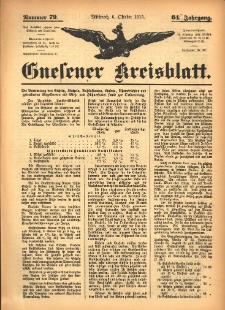 Gnesener Kreisblatt 1915.10.06 Jg.64 Nr79