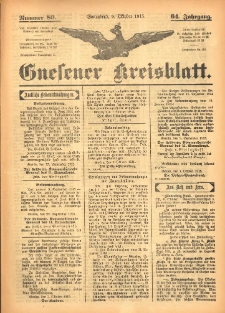 Gnesener Kreisblatt 1915.10.09 Jg.64 Nr80