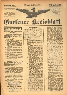 Gnesener Kreisblatt 1915.10.20 Jg.64 Nr83