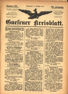 Gnesener Kreisblatt 1915.10.23 Jg.64 Nr84