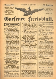 Gnesener Kreisblatt 1915.10.30 Jg.64 Nr86