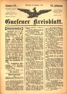 Gnesener Kreisblatt 1915.11.24 Jg.64 Nr93