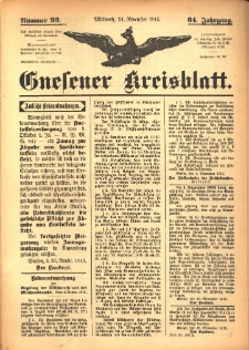 Gnesener Kreisblatt 1915.11.24 Jg.64 Nr93