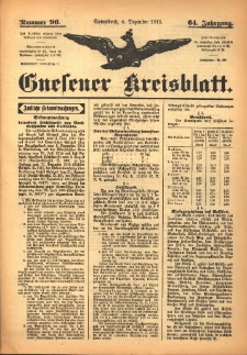 Gnesener Kreisblatt 1915.12.04 Jg.64 Nr96