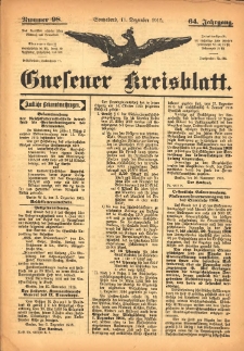 Gnesener Kreisblatt 1915.12.11 Jg.64 Nr98