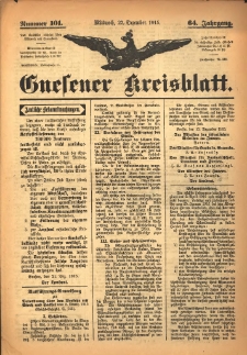 Gnesener Kreisblatt 1915.12.22 Jg.64 Nr101