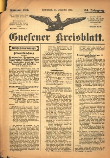 Gnesener Kreisblatt 1915.12.25 Jg.64 Nr102