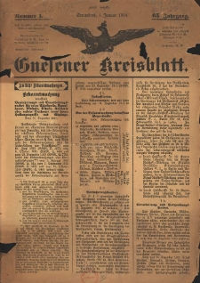 Gnesener Kreisblatt 1916.01.01 Jg.65 Nr1
