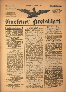 Gnesener Kreisblatt 1916. Jg.65 NrGnesener Kreisblatt 1916.01.12 Jg.65 Nr4