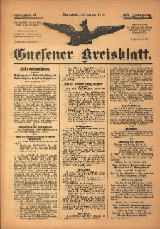Gnesener Kreisblatt 1916.01.15 Jg.65 Nr5