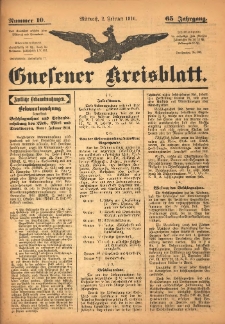 Gnesener Kreisblatt 1916.02.02 Jg.65 Nr10