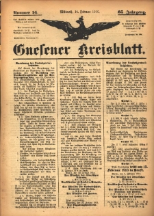 Gnesener Kreisblatt 1916.02.16 Jg.65 Nr14