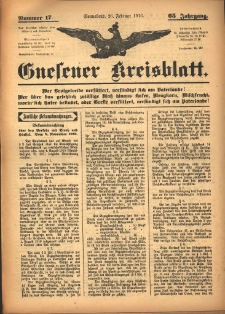 Gnesener Kreisblatt 1916.02.26 Jg.65 Nr17