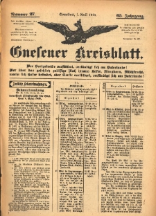 Gnesener Kreisblatt 1916.04.01 Jg.65 Nr27