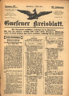 Gnesener Kreisblatt 1916.04.01 Jg.65 Nr27