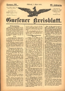 Gnesener Kreisblatt 1916.04.19 Jg.65 Nr32