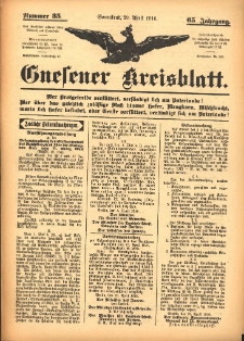 Gnesener Kreisblatt 1916.04.29 Jg.65 Nr35