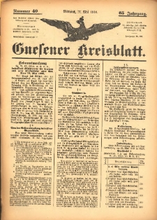 Gnesener Kreisblatt 1916.05.17 Jg.65 Nr40