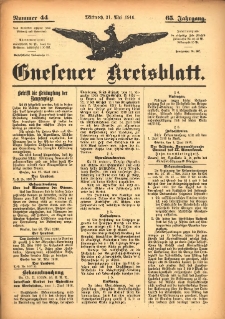 Gnesener Kreisblatt 1916.05.31 Jg.65 Nr44