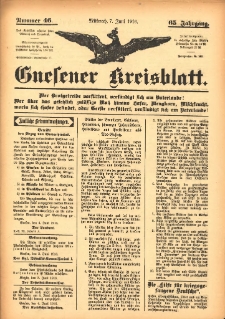 Gnesener Kreisblatt 1916.06.07 Jg.65 Nr46