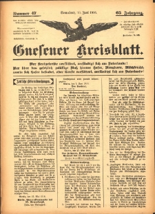 Gnesener Kreisblatt 1916.06.10 Jg.65 Nr47