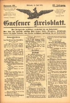 Gnesener Kreisblatt 1916.06.14 Jg.65 Nr48