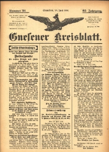 Gnesener Kreisblatt 1916.06.24 Jg.65 Nr51