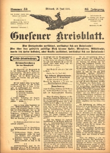 Gnesener Kreisblatt 1916.06.28 Jg.65 Nr52
