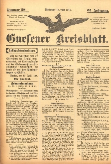 Gnesener Kreisblatt 1916.07.19 Jg.65 Nr58