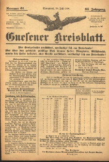 Gnesener Kreisblatt 1916.07.29 Jg.65 Nr61