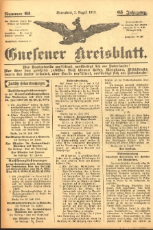 Gnesener Kreisblatt 1916.08.05 Jg.65 Nr63