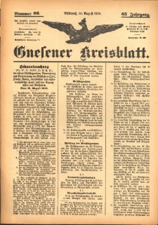 Gnesener Kreisblatt 1916.08.16 Jg.65 Nr66