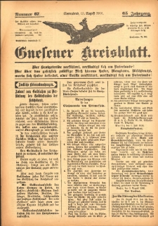 Gnesener Kreisblatt 1916.08.19 Jg.65 Nr67