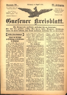 Gnesener Kreisblatt 1916.08.30 Jg.65 Nr70