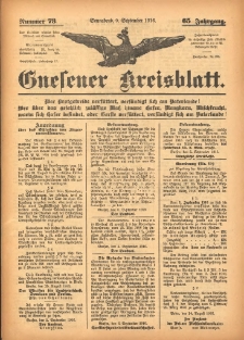 Gnesener Kreisblatt 1916.09.09 Jg.65 Nr73