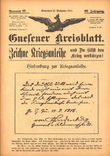 Gnesener Kreisblatt 1916.09.23 Jg.65 Nr77